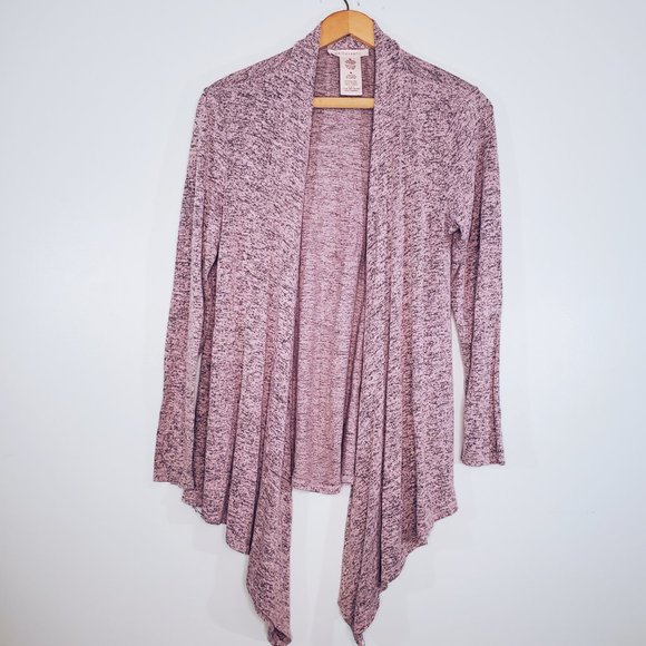 Philosophy Lavender Black Marbled Asymmetrical Cardigan M - Picture 2 of 10